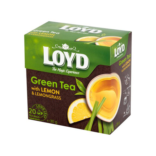 چای سبز لوید مدل لیمو و برگ لیمو بسته 20 عددی 
