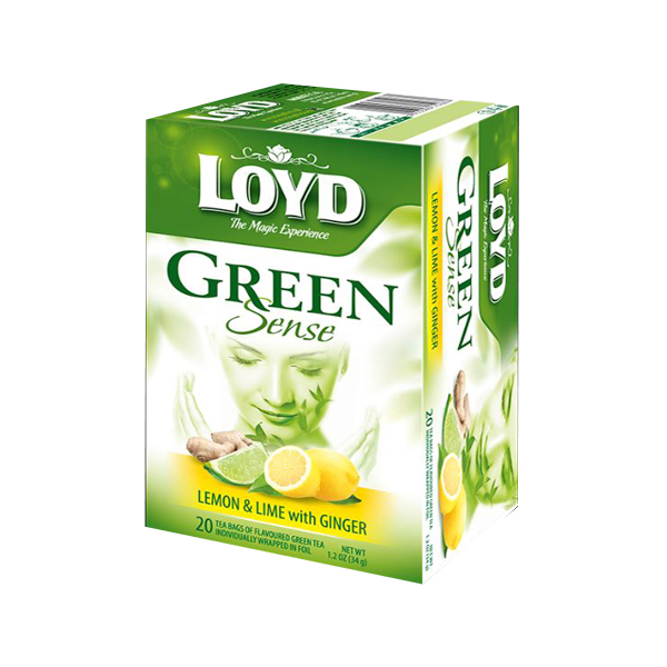 چای سبز لوید مدل لیمو و زنجبیل بسته 20 عددی 