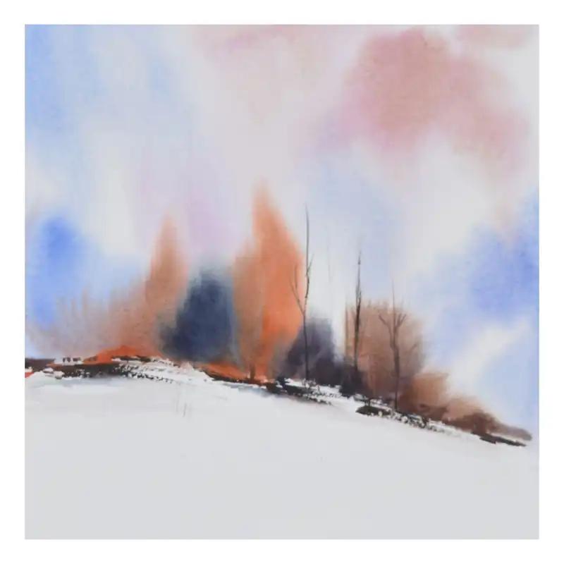 نقاشی آبرنگ طرح منظره کد 016