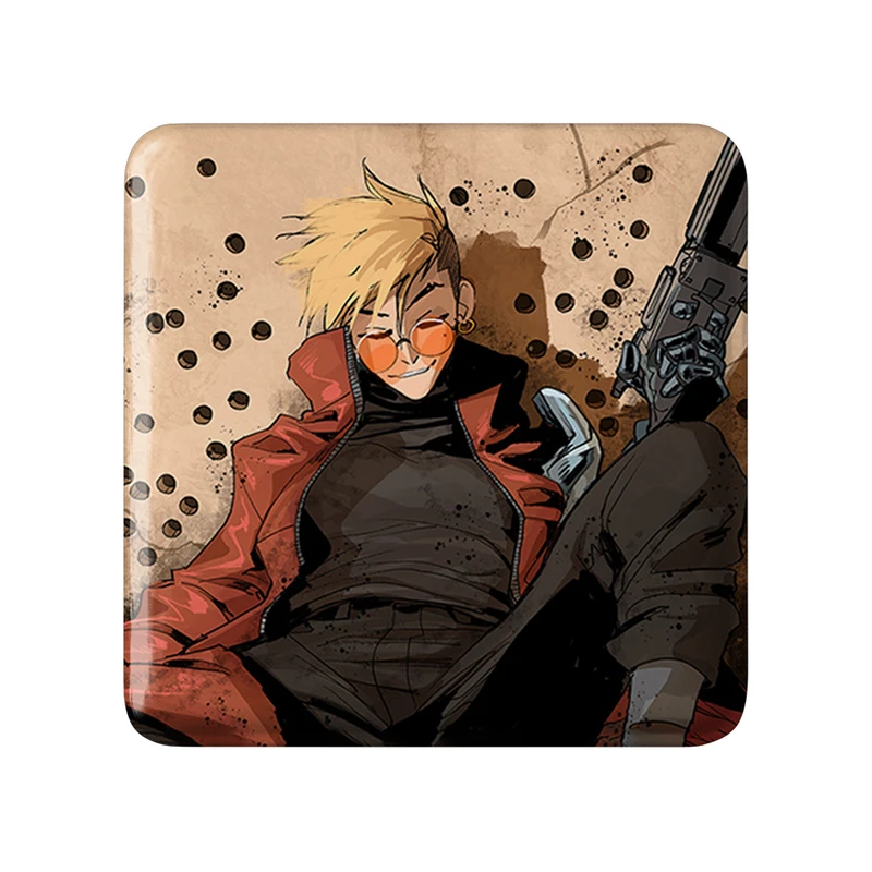 مگنت خندالو طرح وش انیمه تریگان (Trigun) مدل مربعی کد 36242