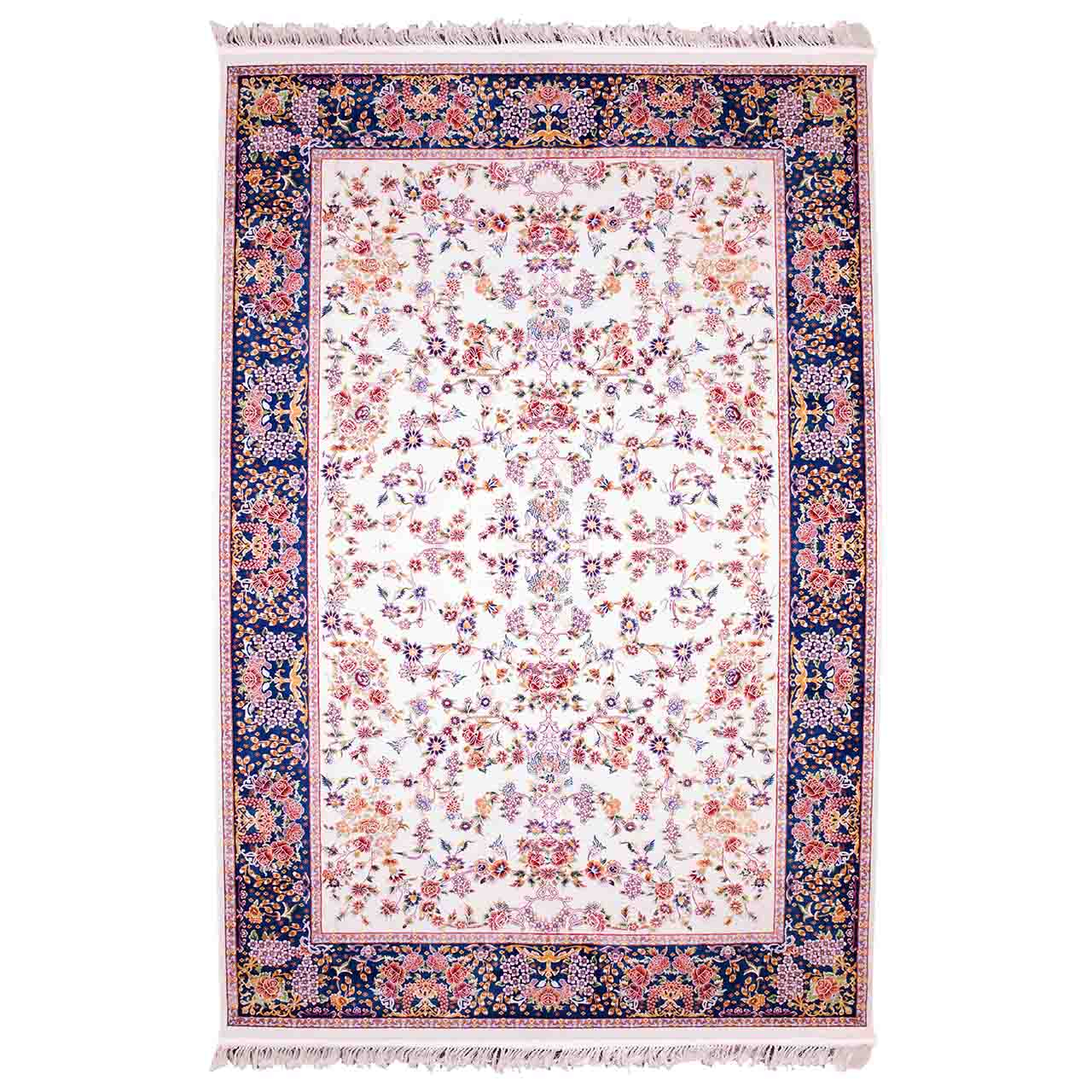 فرش ماشینی عرش طرح بهار زمینه کرم