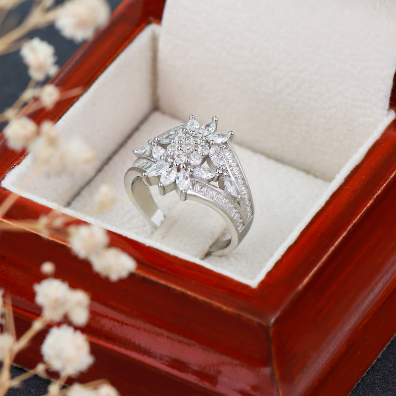 انگشتر نقره زنانه جی تی ای مدل انگشتر فلاور