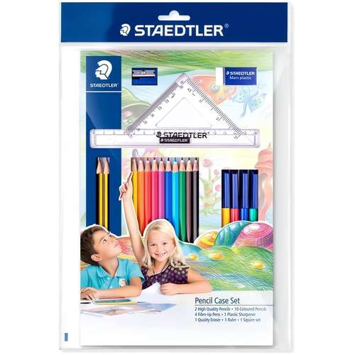 بسته لوازم تحریر استدلر مدل pencil case set مجموعه 20 عددی