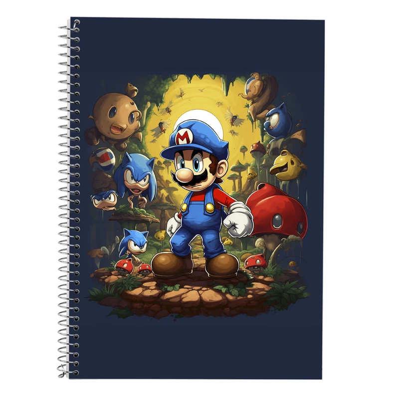 دفتر زبان 50 برگ مدوپد مدل دوخط طرح سوپرماریو super mario کد DF2884