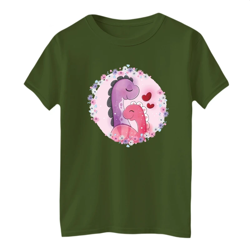 تی شرت آستین کوتاه بچگانه مدل دایناسور های عاشق