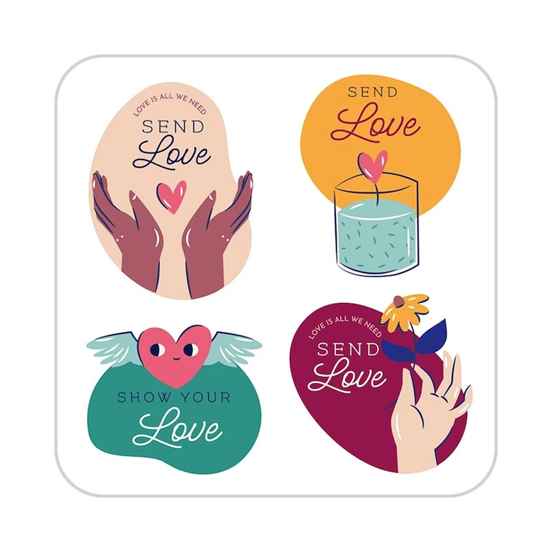 زیر لیوانی کاکتی طرح عاشقانه مدل mp38178