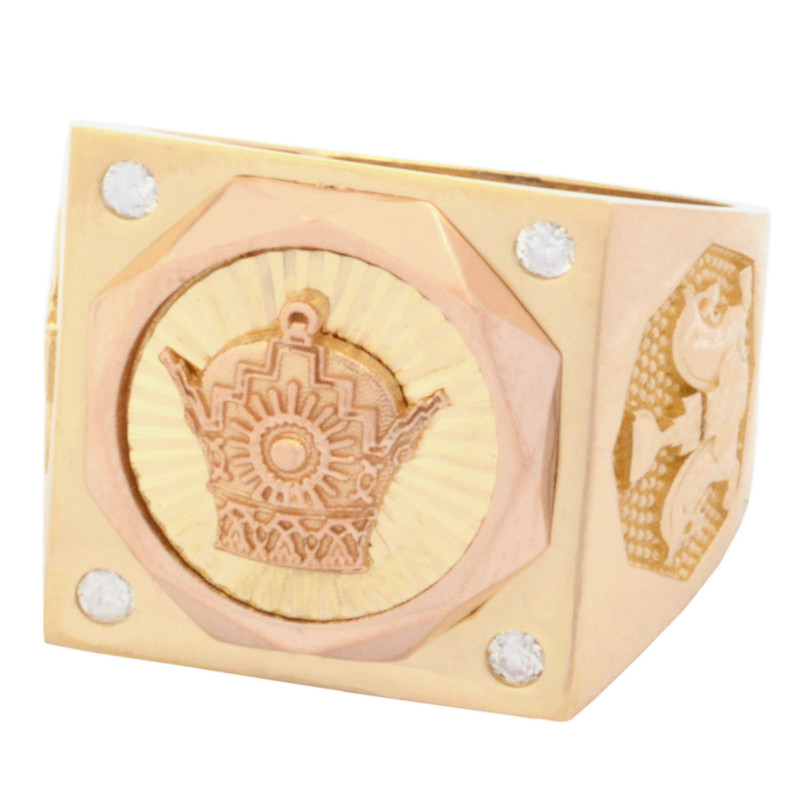 انگشتر طلا 18 عیار مردانه طلای مستجابی مدل تاج کد TG790