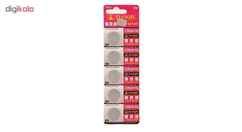 باتری سکه ای تیانکیو مدل CR2016 بسته 5 عددی