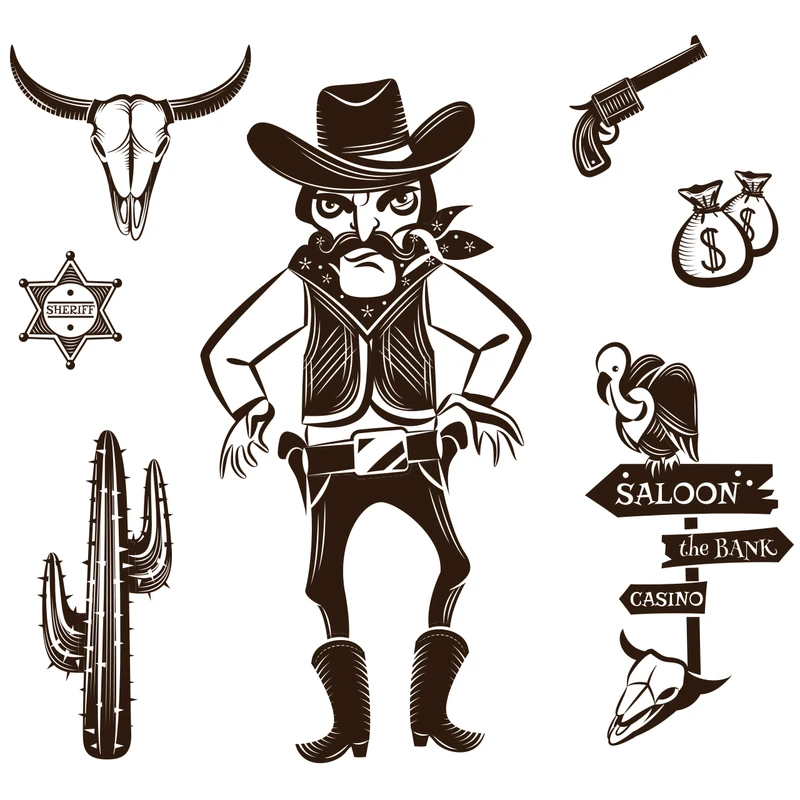 استیکر دیواری صالسو آرت طرح cowboy hk