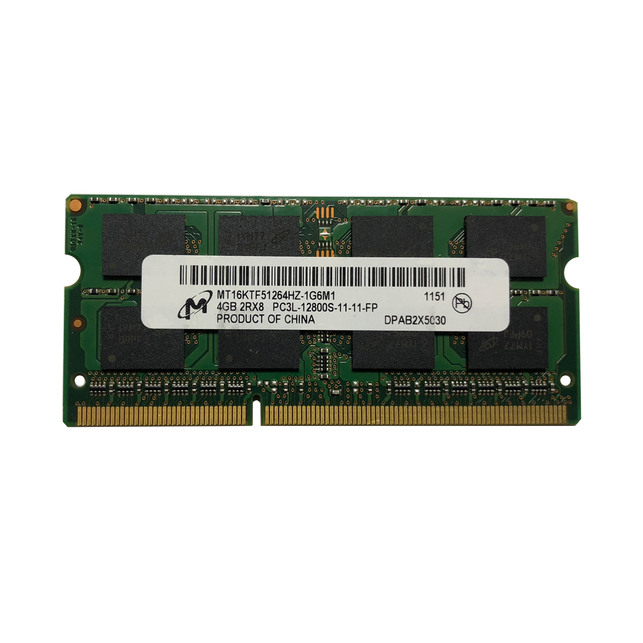 رم لپ تاپ میکرون مدل 12800 DDR3lL PC3L 1600MHz ظرفیت 4 گیگابایت