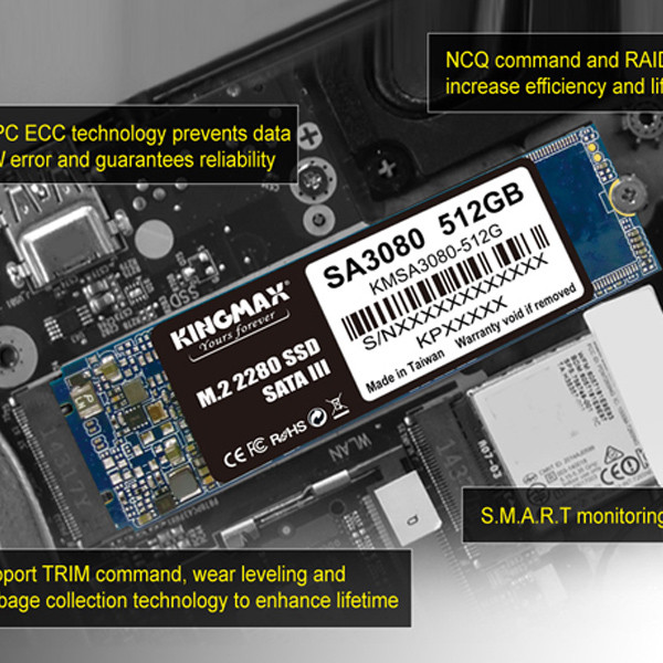 اس اس دی اینترنال کینگ مکس مدل SA3080 M.2 2280 SATA III ظرفیت 512 گیگابایت