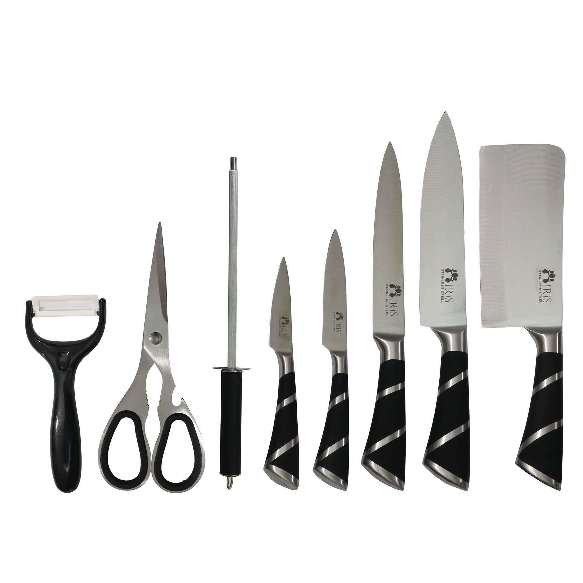 سرویس چاقو آشپزخانه 9 پارچه آیریس مدل 44