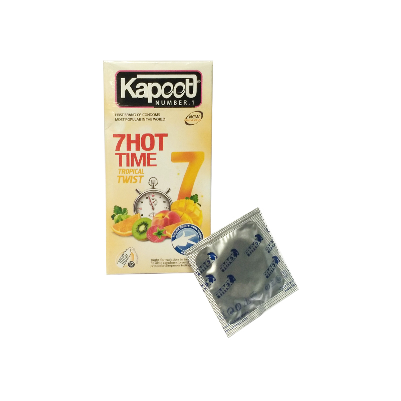 کاندوم کاپوت مدل 7 hot time بسته 12 عددی به همراه کاندوم فارکس
