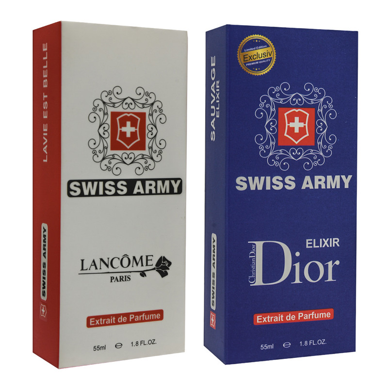 ادوپرفیوم زنانه سوئیس آرمی مدل لانکوم لاویه است بله حجم 55 میلی لیتر به همراه ادوپرفیوم مردانه ساواج الکسیر