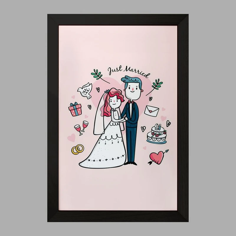 تابلو خندالو مدل عروس و داماد کد 29625