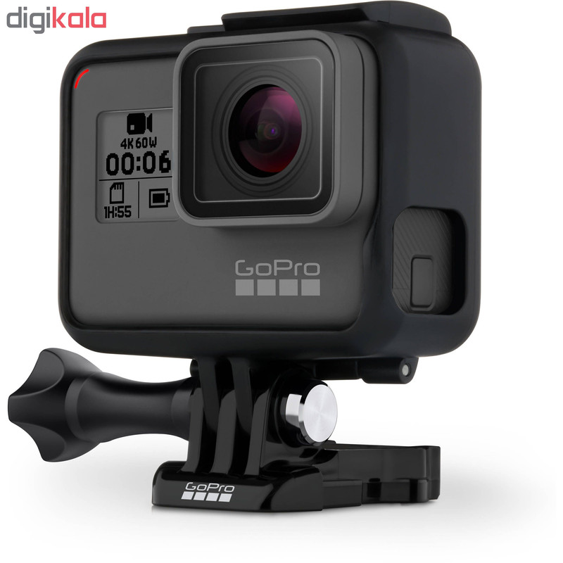 دوربین فیلم برداری ورزشی گوپرو مدل HERO6 Black Quick Stories به همراه کاور ضد آب لمسی و بندآویز و محفظ صفحه و لنز پلوز