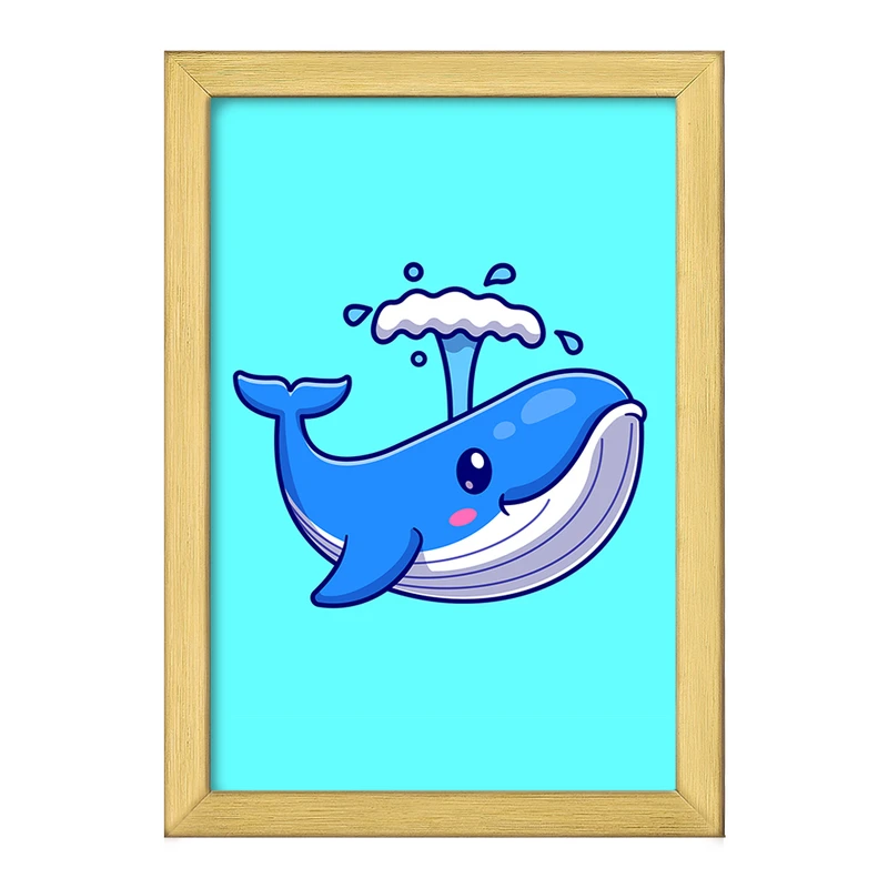 تابلو خندالو طرح حیوانات بامزه نهنگ کد 29649