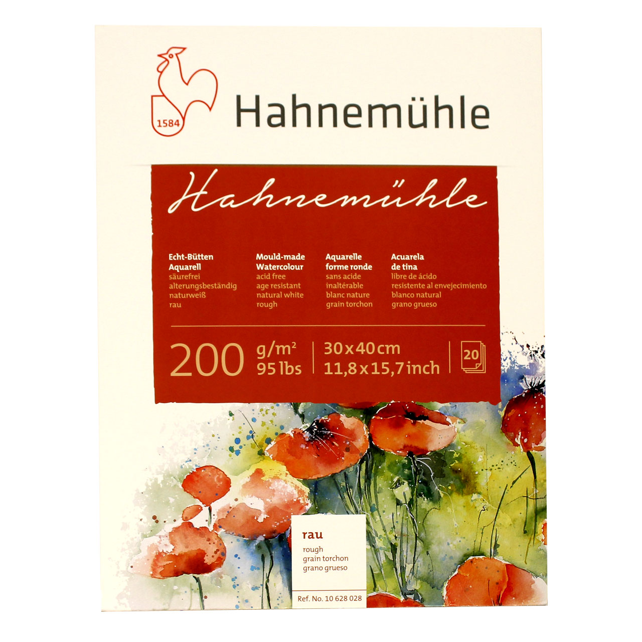 بلوک آبرنگ دفترچه ای هانه موله مدل Hahnemuleh سایز 40 × 30.سانتی متر 20برگ 