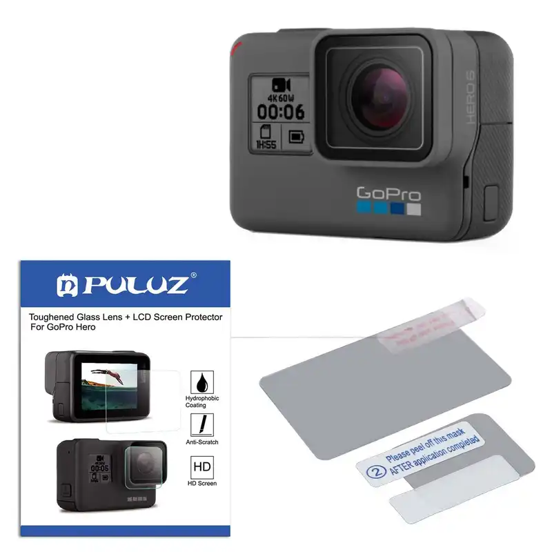 دوربین فیلم برداری ورزشی گوپرو مدل HERO6 Black Quick Stories به همراه محافظ صفحه و لنز پلوز