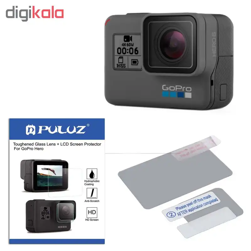 دوربین فیلم برداری ورزشی گوپرو مدل HERO6 Black Quick Stories به همراه محافظ صفحه و لنز پلوز