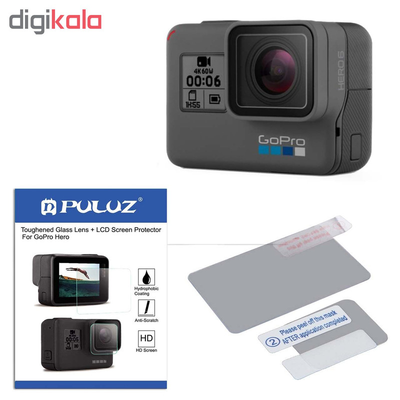 دوربین فیلم برداری ورزشی گوپرو مدل HERO6 Black Quick Stories به همراه محافظ صفحه و لنز پلوز