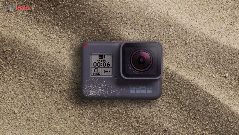دوربین فیلم برداری ورزشی گوپرو مدل HERO 6 Black همراه با کیف و برچسب محافظ صفحه پلوز