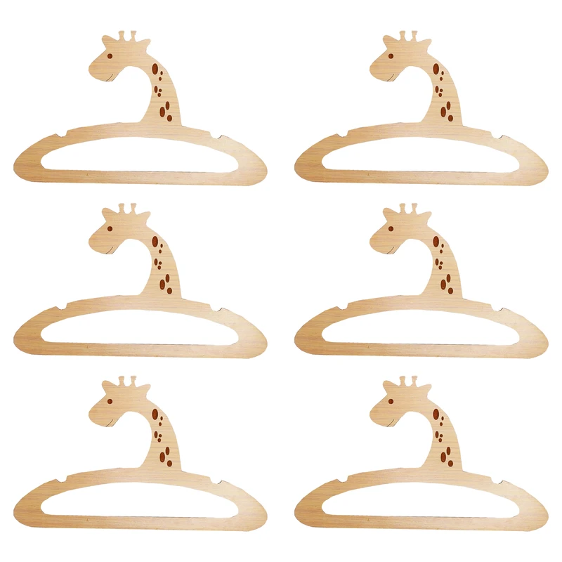 چوب لباسی نوزاد مدل زرافه کد C02 مجموعه 6 عددی