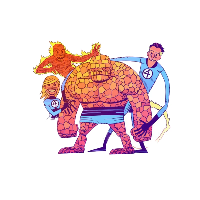 استیکر لپ تاپ و موبایل مدل سریال طرح چهار شگفت انگیز مارول Fantastic Four Marvel کد 3383