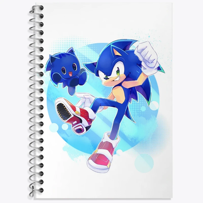 دفتر زبان 50 برگ خندالو مدل دو خط طرح سونیک (Sonic) کد F2203