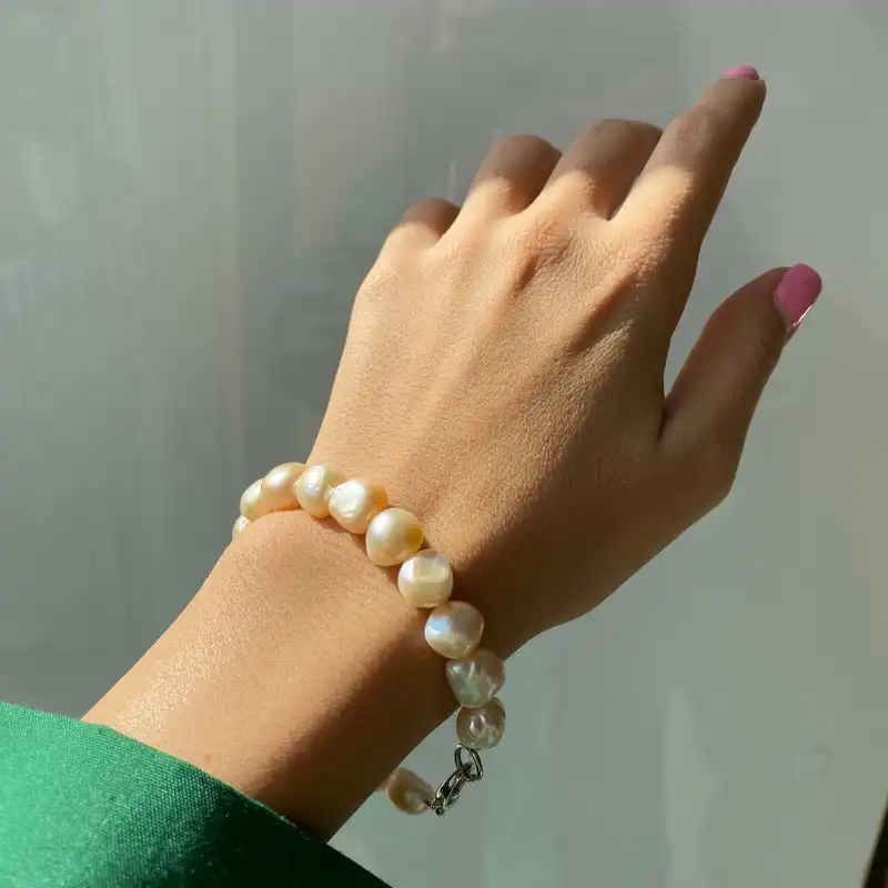 نیم ست نقره زنانه مدل مروارید طبیعی کد MO0024D