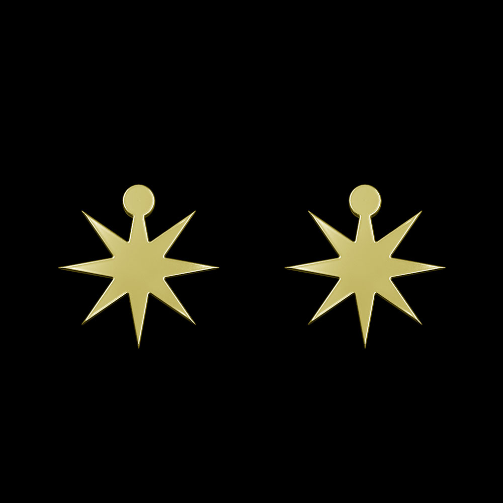 گوشواره طلا 18 عیار زنانه مدوپد مدل ستاره کد GA1-15377