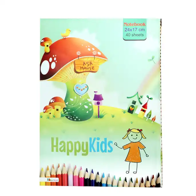 دفتر مشق 40 برگ مدل دوختي Happy