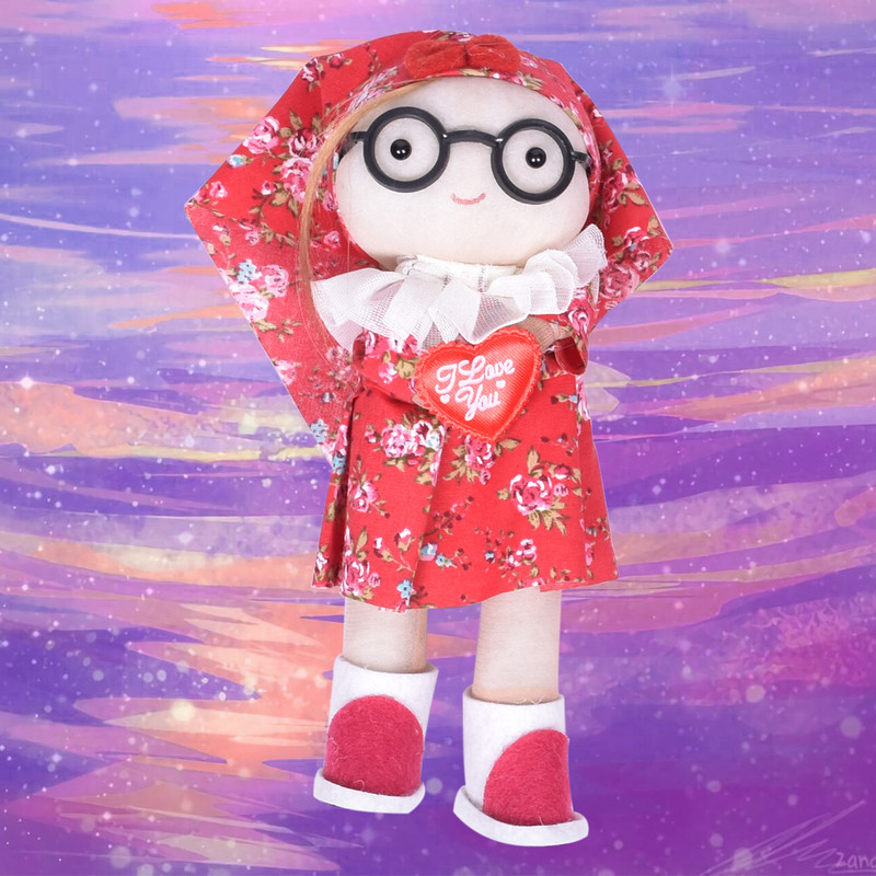 عروسک طرح عینکی مدل دختر روسی کد 2002 ارتفاع 23 سانتی متر