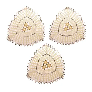 رومیزی بافتنی مدل ستاره مجموعه 3 عددی