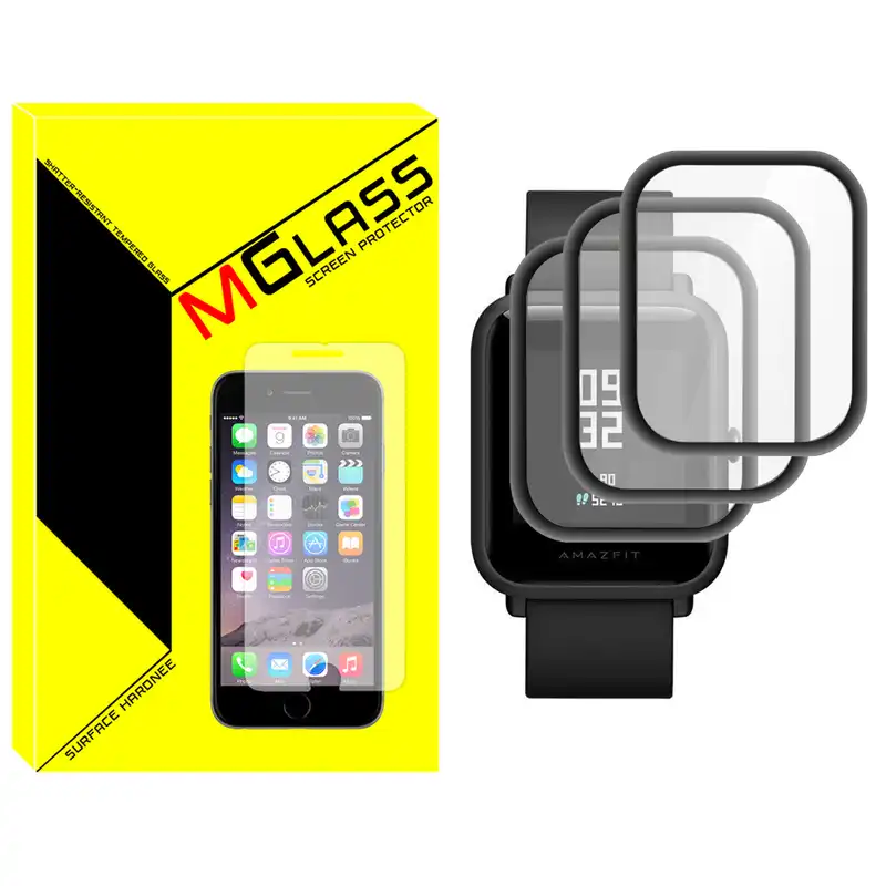 محافظ صفحه نمایش نانو ام گلس مدل NMG مناسب برای ساعت هوشمند امازفیت Bip بسته سه عددی