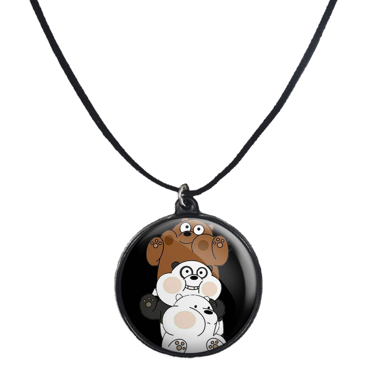 گردنبند پرمانه طرح خرس‌های کله‌فندقی کد pmb.10252 مدل دو طرفه