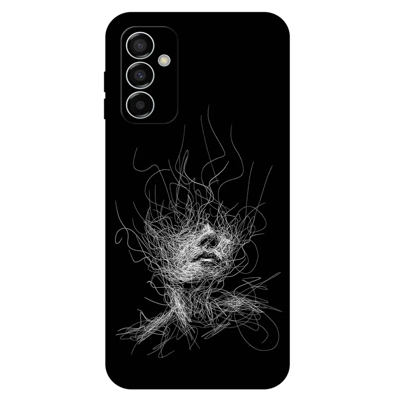 کاور مگافون طرح اسکچ صورت مدل 7423 مناسب برای گوشی موبایل سامسونگ Galaxy M23 5G / F23 5G