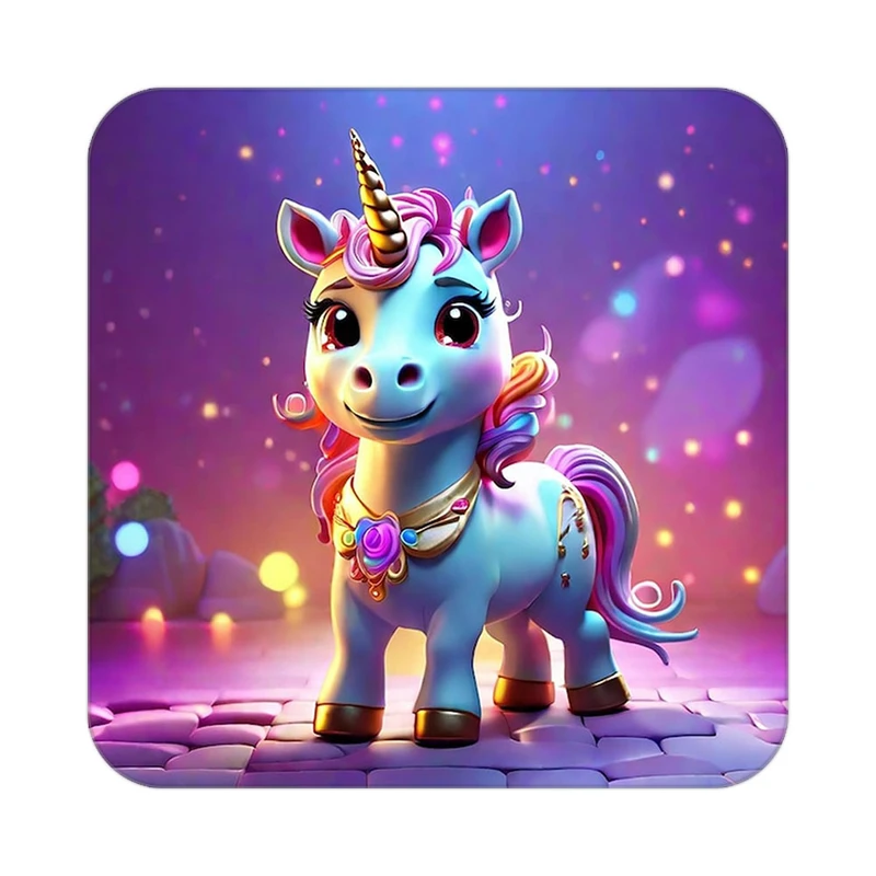 زیر لیوانی کاکتی طرح اسب تک شاخ و یونیکورن مدل mp30866