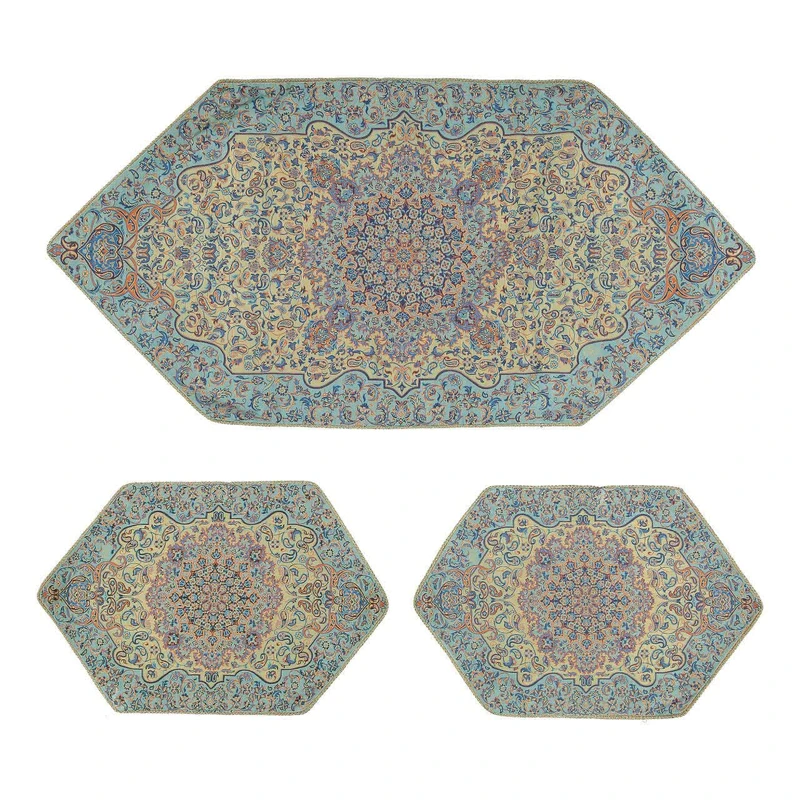 رومیزی ترمه مدل فرحزاد کد 300 بسته 3 عددی