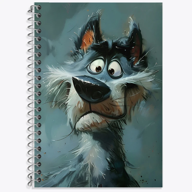 دفتر زبان 50 برگ خندالو مدل سه خط طرح سگ خنگ کد F6564