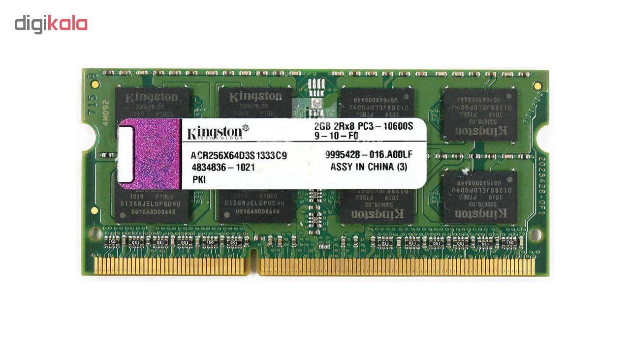 رم لپ تاپ کینگستون مدل DDR3 1333MHz 10600 ظرفیت 2 گیگابایت