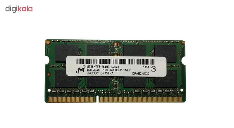 رم لپ تاپ میکرون مدل 12800 DDR3lL PC3L 1600MHz ظرفیت 4 گیگابایت