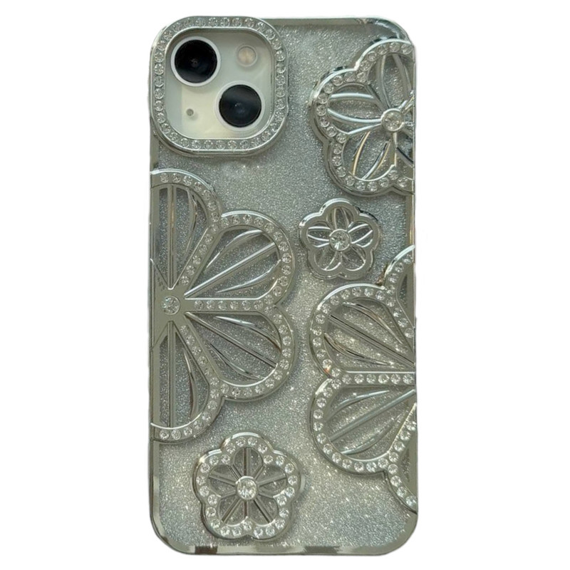 کاور طرح flower نگین دار مناسب برای گوشی موبایل اپل IPHONE 13 PROMAX
