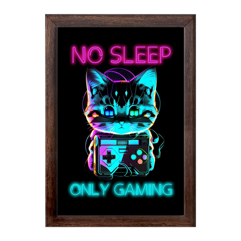 تابلو خندالو طرح گربه گیمر کد F2386