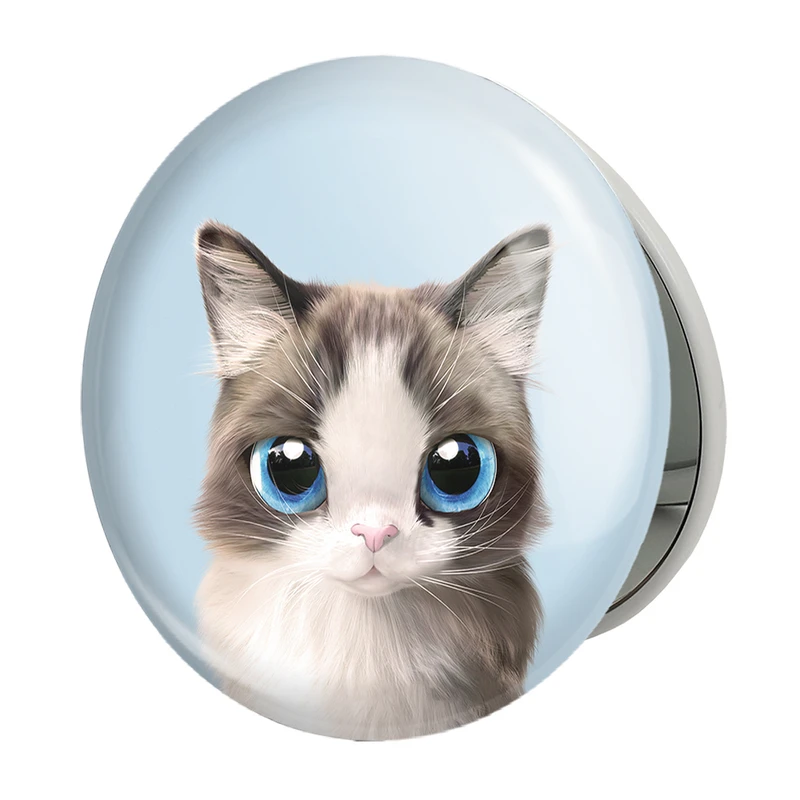 آینه جیبی خندالو طرح گربه مدل تاشو کد 28313 