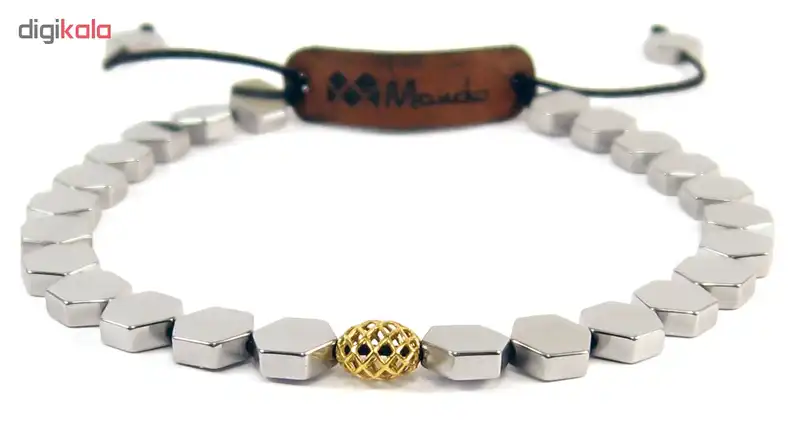 دستبند حدید و طلا 18عیار مانچو مدل bfg042