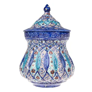 قندان مسی میناکاری شده اثر سلطانی طرح 11