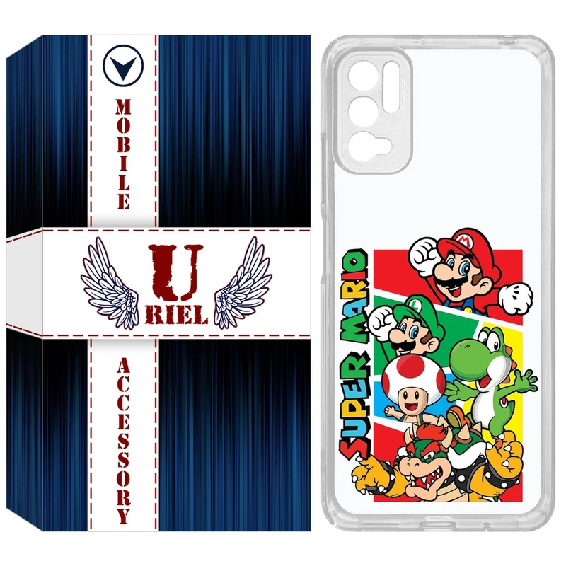 کاور یوریل مدل Clear کد 76 طرح ماریو مناسب برای گوشی موبایل شیائومی Redmi Note 10 5G / Note 11SE / Poco M3 Pro