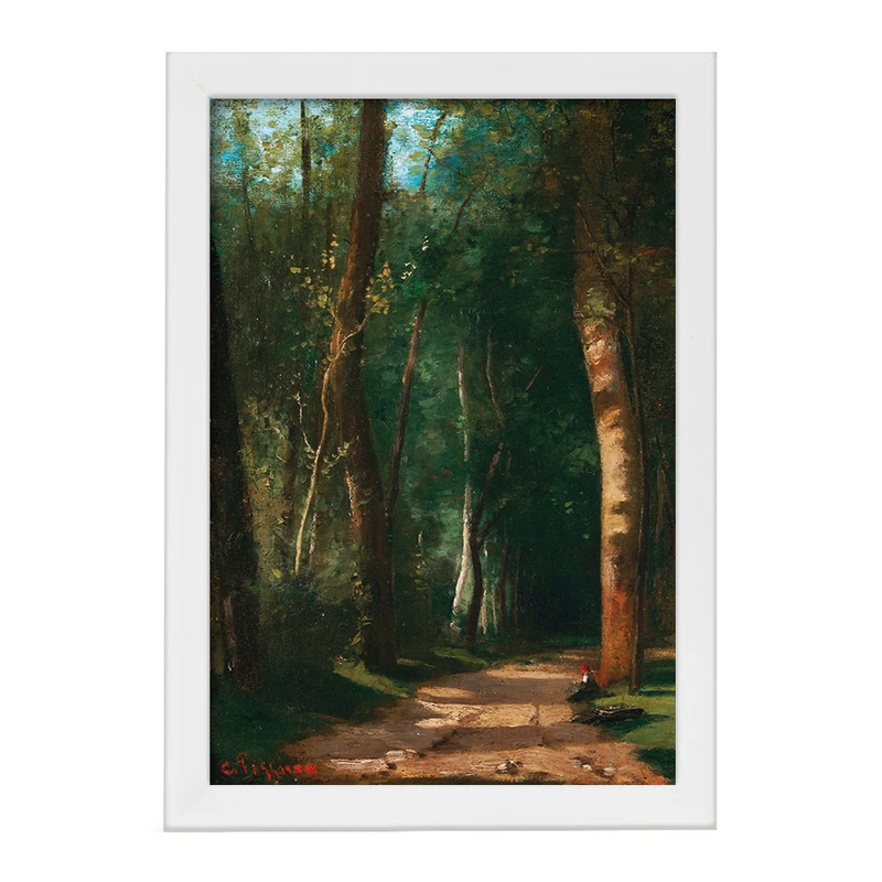 تابلو خندالو مدل نقاشی کوچه در یک جنگل اثر کامیل پیسارو کد F12340