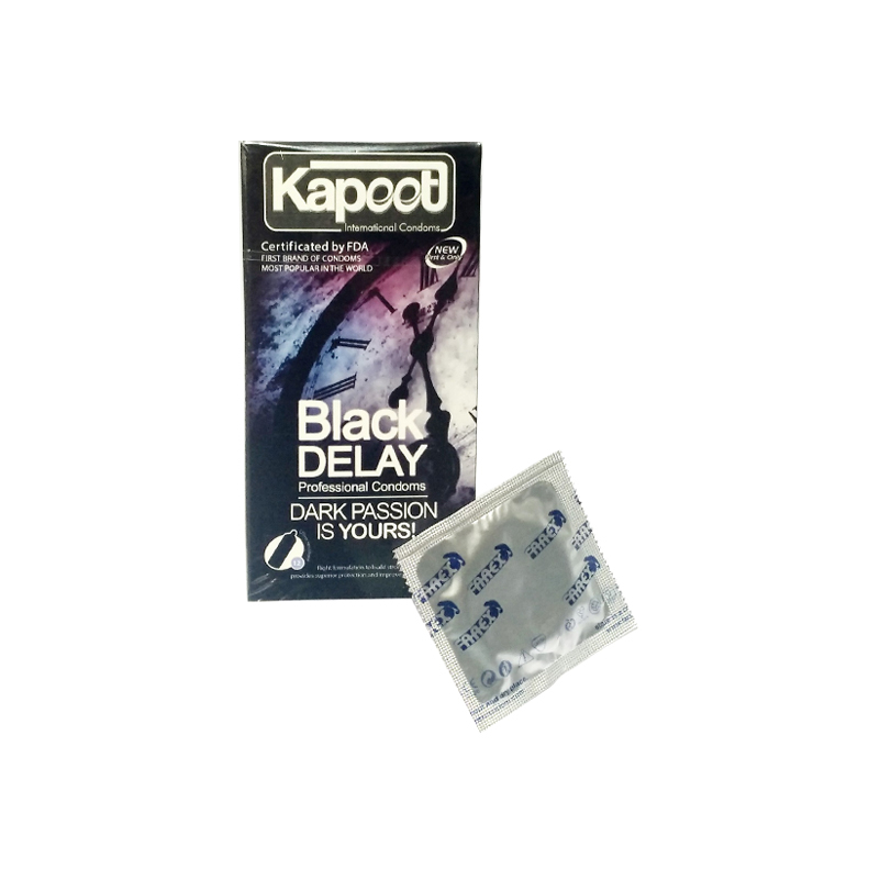کاندوم کاپوت مدل Black Delay بسته 12 عددی به همراه کاندوم فارکس